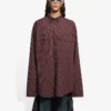 Camisa de manga comprida xadrez oversize SS21, castanha 658806TKM366100