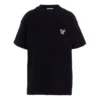 Camisa de manga curta bordada unissexo preta 612965TIVD31000