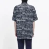 Camisa de manga curta com estampado de logótipo tipográfico misto «Preto Cinza» 556854TELF21269