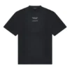 Camisa de manga curta com gola redonda Balenciaga FW21 Couture Alphabet para homem, preta 651795TJV901070