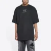 Camisa de manga curta com gola redonda Balenciaga FW21 Couture Alphabet para homem, preta 651795TJV901070