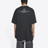 Camisa de manga curta com gola redonda Balenciaga FW21 Couture Alphabet para homem, preta 651795TJV901070