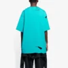 Camisa de manga curta com gola redonda e padrão de letras perfuradas da Balenciaga SS21 para homem, verde 651795TKVB84661