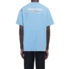 Camisa de manga curta com gola redonda para homem da Balenciaga, com estampado da Political Campaign, azul 570803TBV425840