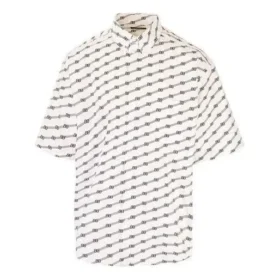 Camisa de manga curta com licença, corte largo «Branco» 626938TILS79040