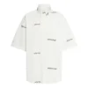 Camisa de manga curta com logótipo por toda a peça «Branco Preto» 681702TOL659040