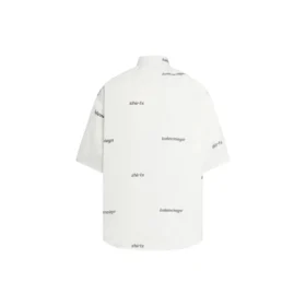 Camisa de manga curta com logótipo por toda a peça «Branco Preto» 681702TOL659040