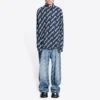 Camisa de manga curta com logótipo rabiscado, corte largo «Midnight Blue» 662983TLLJ48502