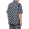 Camisa de manga curta com rabiscos por toda a peça “Azul-escuro Branco” 681702TLLJ48502