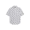 Camisa de manga curta com rabiscos por toda a superfície «Branco Preto» 681702TLLJ49040
