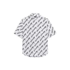 Camisa de manga curta com rabiscos por toda a superfície «Branco Preto» 681702TLLJ49040
