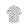 Camisa de manga curta com rabiscos por toda a superfície «Branco Preto» 681702TLLJ49040