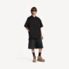 Camisa de manga curta de trabalho para homem em preto