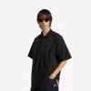 Camisa de manga curta de trabalho para homem em preto