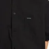 Camisa de manga curta de trabalho para homem em preto