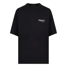 Camisa de manga curta larga com logótipo para homem, coleção SS20, preta 620969TIV521070 Camisa de manga curta larga com logótipo para homem, coleção SS20, preta 620969TIV521070