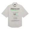 Camisa de manga curta larga em algodão da Balenciaga para homem, cinzenta 664627TKM102967