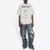 Camisa de manga curta larga em algodão da Balenciaga para homem, cinzenta 664627TKM102967