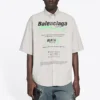 Camisa de manga curta larga em algodão da Balenciaga para homem, cinzenta 664627TKM102967