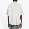 Camisa de manga curta larga em algodão da Balenciaga para homem, cinzenta 664627TKM102967