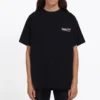 Camisa de manga curta masculina Balenciaga com estampado, preta, 570803TAV441000