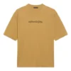 Camisa de manga curta masculina Balenciaga com gola redonda e estampado alfabético, cor cáqui 620969TIV509605