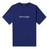 Camisa de manga curta masculina Balenciaga com logótipo «Alphabet», azul, 612966TIV541195