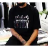 Camisa de manga curta masculina Balenciaga com logótipo oversize, estilo retro, ombros caídos, preta 620969TIVA11000