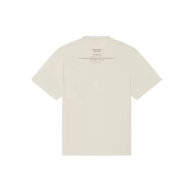 Camisa de manga curta masculina Balenciaga FW21 com estampado alfabético, bege 651795TJV909054 Camisa de manga curta masculina Balenciaga FW21 com estampado alfabético, bege 651795TJV909054