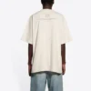 Camisa de manga curta masculina Balenciaga FW21 com estampado alfabético, bege 651795TJV909054