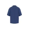 Camisa de manga curta masculina Balenciaga SS21 com padrão de corrida, logótipo estampado e corte largo, azul 641614TJVK64866