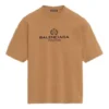 Camisa de manga curta para homem Balenciaga com estampado de letras, amarelo creme 594579TGV609605