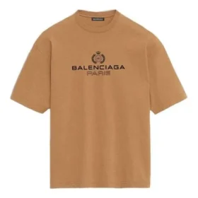Camisa de manga curta para homem Balenciaga com estampado de letras, amarelo creme 594579TGV609605 Camisa de manga curta para homem Balenciaga com estampado de letras, amarelo creme 594579TGV609605