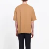 Camisa de manga curta para homem Balenciaga com estampado de letras, amarelo creme 594579TGV609605