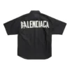 Camisa de manga curta Tape Type, corte largo «Preto» 738761TNM601000
