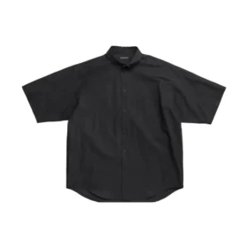 Camisa de manga curta Tape Type, corte largo «Preto» 738761TNM601000