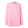 Camisa de popeline de algodão com logótipo nas costas «Pink» 556878TEM095630