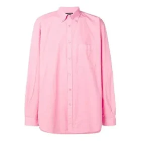 Camisa de popeline de algodão com logótipo nas costas «Pink» 556878TEM095630