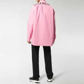 Camisa de popeline de algodão com logótipo nas costas «Pink» 556878TEM095630