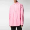 Camisa de popeline de algodão com logótipo nas costas «Pink» 556878TEM095630