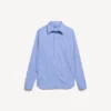 Camisa de popeline às riscas para mulher em azul/azul-marinho