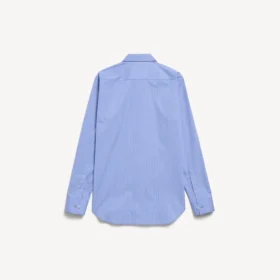 Camisa de popeline às riscas para mulher em azul/azul-marinho