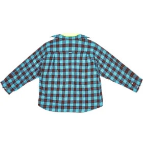 Camisa e T-shirt com padrão xadrez Trompe L’oeil «Azul e Amarelo Néon» 699371TMM116305