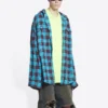 Camisa e T-shirt com padrão xadrez Trompe L’oeil «Azul e Amarelo Néon» 699371TMM116305