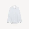 Camisa feminina com costas drapeadas em branco