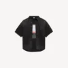 Camisa híbrida de Denim de manga curta «The Door» para homem, em preto
