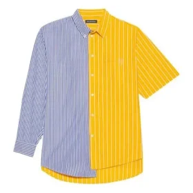 Camisa masculina Balenciaga SS21 com riscas e mangas largas 658850TIM369086 Camisa masculina Balenciaga SS21 com riscas e mangas largas 658850TIM369086