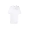 Camisa masculina Balenciaga SS21 em algodão com logótipo, gola redonda e manga curta, branca 641655TJV879040