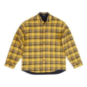 Camisa reversível oversized com padrão xadrez «Amarelo Azul» 720105TNM277660