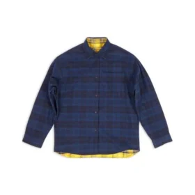 Camisa reversível oversized com padrão xadrez «Amarelo Azul» 720105TNM277660